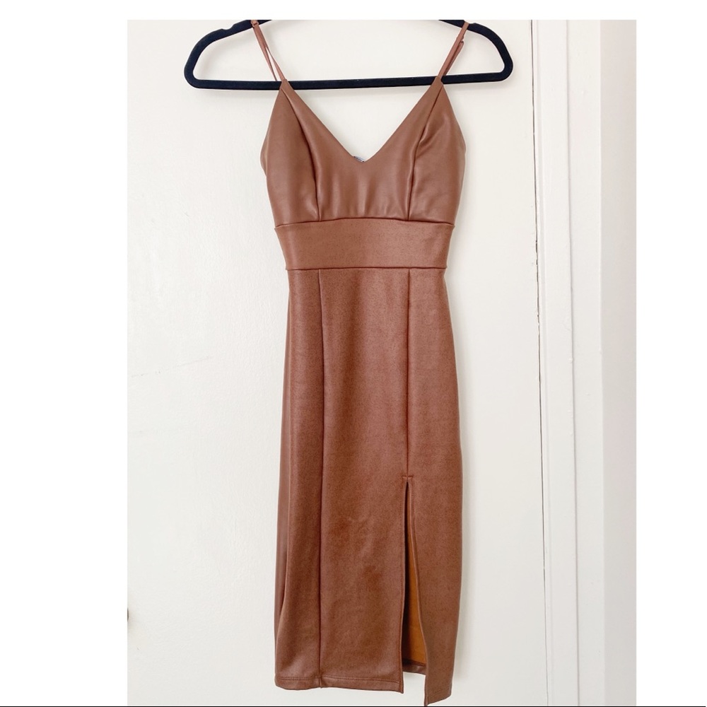 FASHION NOVA 🔥 Vegan leather dress. Brand new with tag